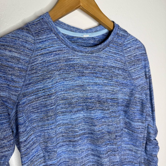 Lululemon Runderful Long Sleeve Space Dye Camo Caspian Blue Sapphire Sz 8 - Picture 9 of 11